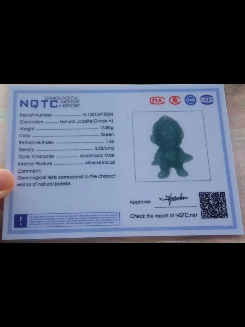 Blue Stone certificate jadeite Jade sun wukong Pendant monkey king water blue